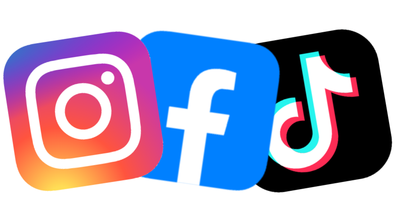 Instagram, Facebook, and TikTok